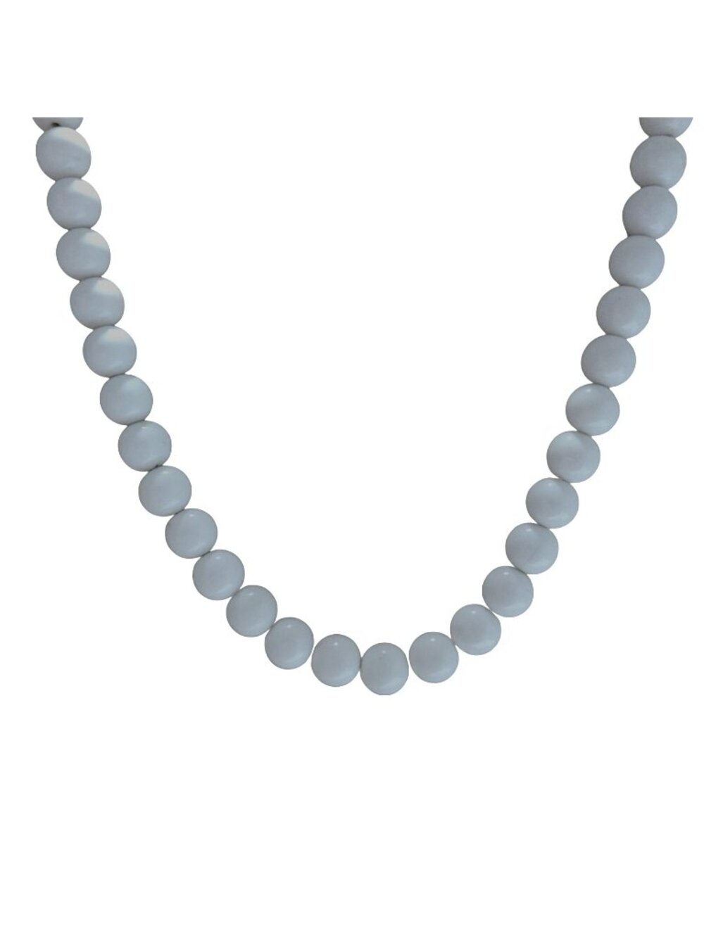 Vintage Beaded Necklace White Beads Retro Classic 50s 60s Fashion Jewelry Women